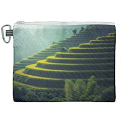 Scenic View Of Rice Paddy Canvas Cosmetic Bag (xxl)