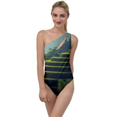 Scenic View Of Rice Paddy To One Side Swimsuit