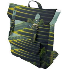 Scenic View Of Rice Paddy Buckle Up Backpack