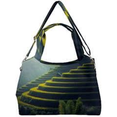 Scenic View Of Rice Paddy Double Compartment Shoulder Bag