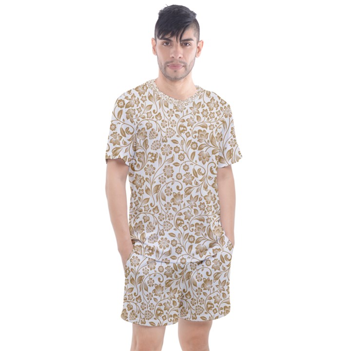 Vector Classical Pattern Men s Mesh Tee and Shorts Set