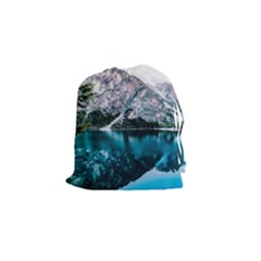 Daylight Forest Glossy Lake Drawstring Pouch (small) by Sudhe