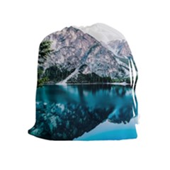 Daylight Forest Glossy Lake Drawstring Pouch (xl) by Sudhe