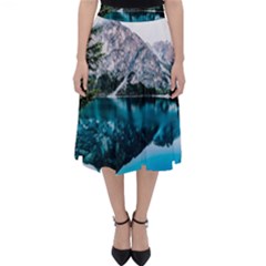 Daylight Forest Glossy Lake Classic Midi Skirt by Sudhe