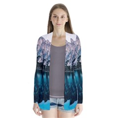 Daylight Forest Glossy Lake Drape Collar Cardigan by Sudhe