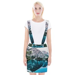 Daylight Forest Glossy Lake Braces Suspender Skirt by Sudhe