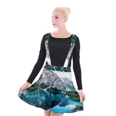 Daylight Forest Glossy Lake Suspender Skater Skirt by Sudhe