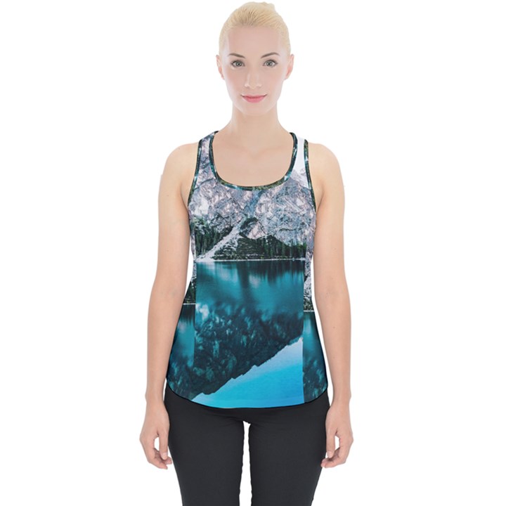 Daylight Forest Glossy Lake Piece Up Tank Top