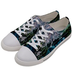 Daylight Forest Glossy Lake Women s Low Top Canvas Sneakers by Sudhe