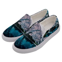 Daylight Forest Glossy Lake Men s Canvas Slip Ons by Sudhe