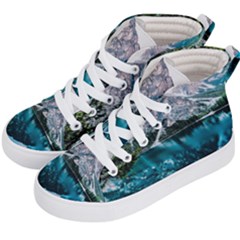 Daylight Forest Glossy Lake Kids  Hi-top Skate Sneakers by Sudhe