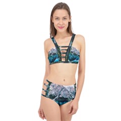 Daylight Forest Glossy Lake Cage Up Bikini Set by Sudhe