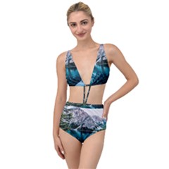 Daylight Forest Glossy Lake Tied Up Two Piece Swimsuit