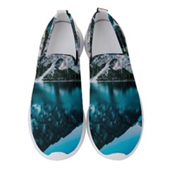 Daylight Forest Glossy Lake Women s Slip On Sneakers by Sudhe