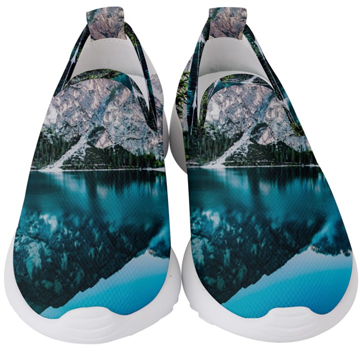 Daylight Forest Glossy Lake Kids  Slip On Sneakers