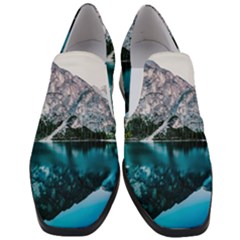 Daylight Forest Glossy Lake Slip On Heel Loafers by Sudhe