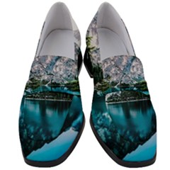 Daylight Forest Glossy Lake Women s Chunky Heel Loafers by Sudhe