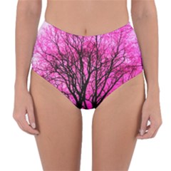 Pink Silhouette Tree Reversible High-waist Bikini Bottoms by Sudhe