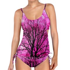 Pink Silhouette Tree Tankini Set by Sudhe