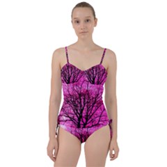 Pink Silhouette Tree Sweetheart Tankini Set by Sudhe