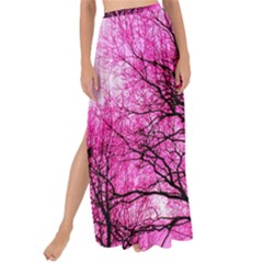 Pink Silhouette Tree Maxi Chiffon Tie-up Sarong by Sudhe