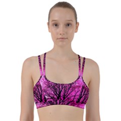 Pink Silhouette Tree Line Them Up Sports Bra by Sudhe