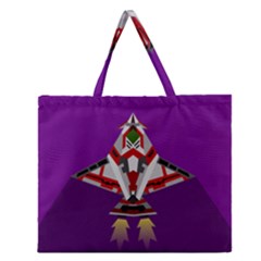 Toy Plane Outer Space Launching Zipper Large Tote Bag by Sudhe