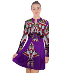 Toy Plane Outer Space Launching Long Sleeve Panel Dress