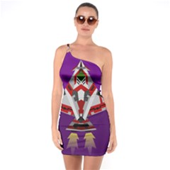 Toy Plane Outer Space Launching One Soulder Bodycon Dress by Sudhe