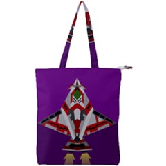 Toy Plane Outer Space Launching Double Zip Up Tote Bag by Sudhe