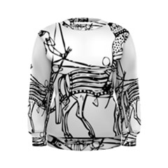 Line Art Drawing Ancient Chariot Women s Sweatshirt by Sudhe