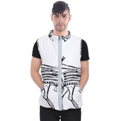 Line Art Drawing Ancient Chariot Men s Puffer Vest by Sudhe