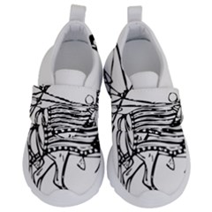 Line Art Drawing Ancient Chariot Kids  Velcro No Lace Shoes