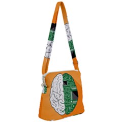 Technology Brain Digital Creative Zipper Messenger Bag