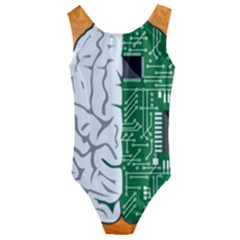 Technology Brain Digital Creative Kids  Cut-out Back One Piece Swimsuit