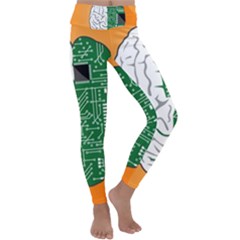 Technology Brain Digital Creative Kids  Lightweight Velour Classic Yoga Leggings