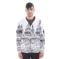 Line Art Architecture Church Hooded Windbreaker (men) by Sudhe