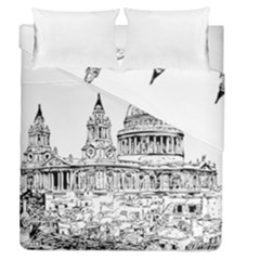 Line Art Architecture Church Duvet Cover Double Side (queen Size) by Sudhe