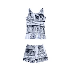 Line Art Architecture Church Kids  Boyleg Swimsuit