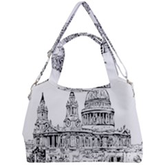 Line Art Architecture Church Double Compartment Shoulder Bag