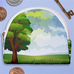 Landscape Nature Natural Sky Horseshoe Style Canvas Pouch by Sudhe