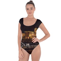 Budapest Buda Castle Building Scape Short Sleeve Leotard  by Sudhe