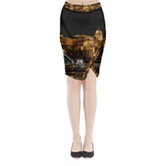 Budapest Buda Castle Building Scape Midi Wrap Pencil Skirt by Sudhe