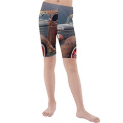 Auto Old Car Automotive Retro Kids  Mid Length Swim Shorts by Sudhe