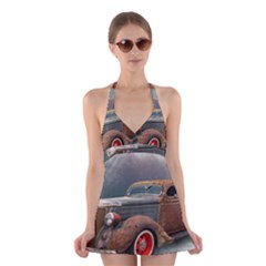 Auto Old Car Automotive Retro Halter Dress Swimsuit  by Sudhe