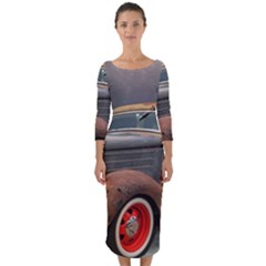 Auto Old Car Automotive Retro Quarter Sleeve Midi Bodycon Dress by Sudhe