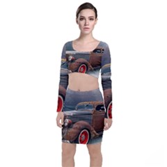 Auto Old Car Automotive Retro Top And Skirt Sets by Sudhe