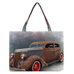 Auto Old Car Automotive Retro Zipper Medium Tote Bag by Sudhe