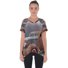 Auto Old Car Automotive Retro Cut Out Side Drop Tee by Sudhe