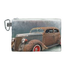 Auto Old Car Automotive Retro Canvas Cosmetic Bag (medium)